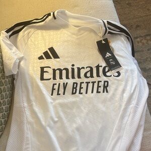 Adidas White and Black Soccer Jersey